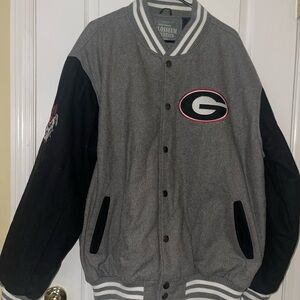 Georgia Bulldogs Collegiate Authentic Gray and Black Varsity Jacket